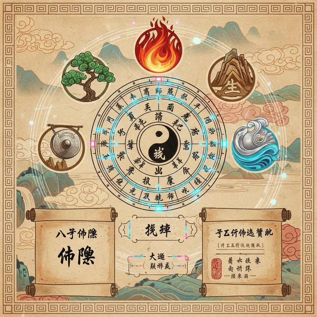 八字五行命造簡批 - 八字命盤
